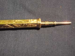 fine antique victorian 9ct gold stone set retractable dual pencil and 