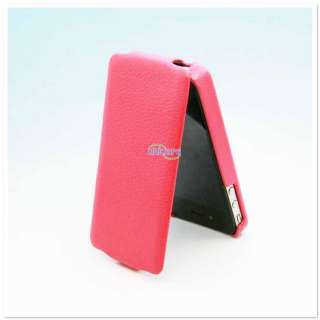 Genuine Lamb Skin Leather Hard Flip Cover Case Pouch for iPhone 4 4G 