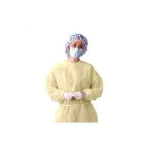 Light weight yellow fluid resistant multi ply isolation gowns of size 