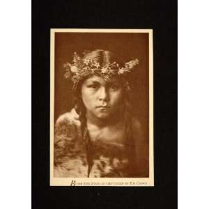  1909 Photogravure Edward Curtis Indian Girl Crown Stars 