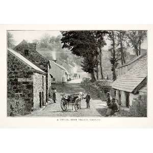  1902 Print Village Glencoe Antrim Ireland Horse Cart 