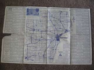 Vtg Manitowoc County WI Business Directory Map RR Roads  
