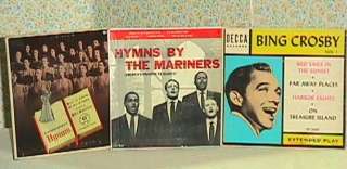 Lot of 3 Extended Play Vintage 45 RPM Record Albums   