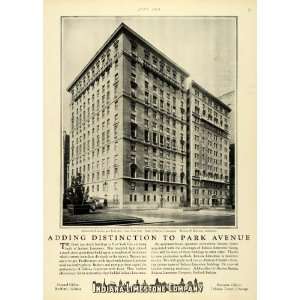  1928 Ad Apartment Building 400 Park Ave. New York City 