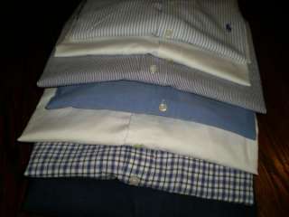 762 Mens Ralph Lauren Oxford Polo Shirt Lot of 7 XL 17 17.5 Dress 