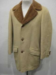   60s Wool Sir Pendleton Mens Winter Camel Hair Car Coat Carcoat  