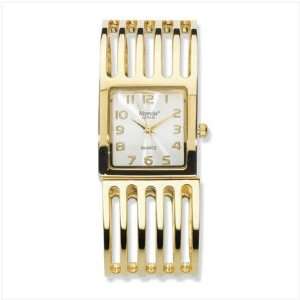  Gold Plate Cuff Bracelet Watch: Home & Kitchen