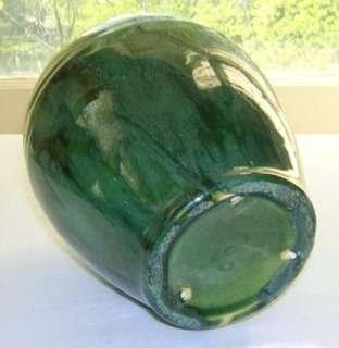 Vintage 1920s Art Pottery Brush McCoy Onyx Blended Green Vase 1930s 