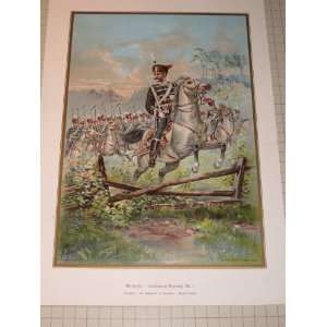   Hussars Body Guards   German Cavalry (1899 German Litho): Everything