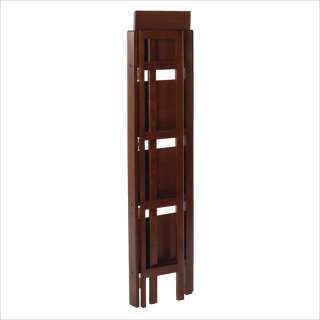 Winsome 4 Tier Folding Shelf Antique Walnut Bookcase 021713948526 