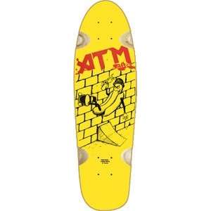  ATM Hot Dog Cruiser Skateboard Deck   7.75 Yellow: Sports 