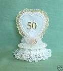 50th or 25th Heart Petite Wedding Anniversary Cake Top