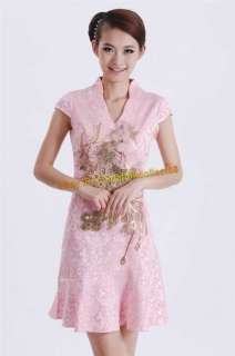 Chinese Women Girl Mini Cheongsam Evening Dress/Qipao  