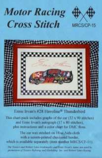   Cross Stitch Pattern Lot Ernie Irvan & Jeff Gordon Race Car  
