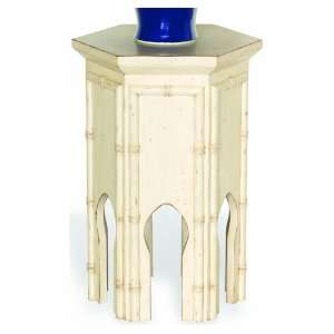   Moroccan Style Contemporary Tea Accent End Table Ivory 23H Home