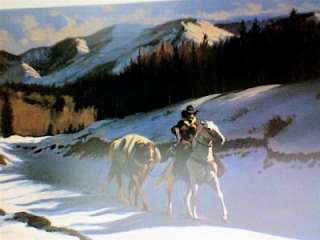 Bob Tommey Signed Western art cowboy with pack horse  