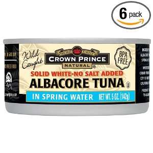 Crown Prince Natural Solid White Albacore Tuna in Spring Water, No 