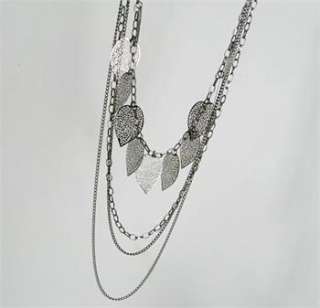 Black Fashion Bohemia style leaves multilayer Necklace x162 great gift 