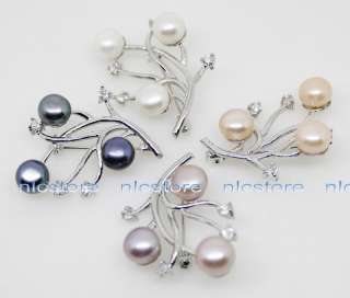 Wholesale 4 pcs white/pink/lilac/black freshwater pearl & crystal 