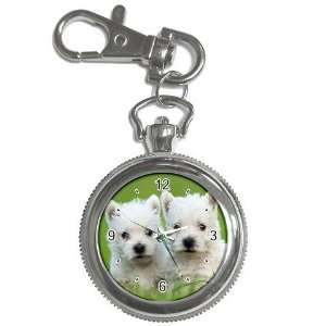 Westie Puppy Dog 4 Key Chain Pocket Watch N0645