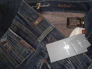 NWT 7 FOR ALL MANKIND Boot Cut With SWAROVSKI Crystal Jeans Sz 26 