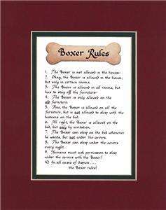 Dog Rules Boxer Calligraphy Saying House Funny Humor  