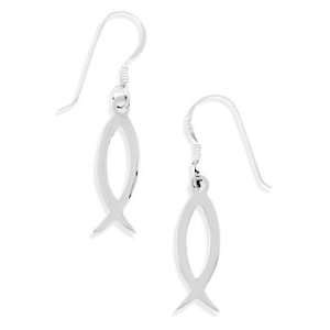   Cut Out Ichthys Earrings on French Wire West Coast Jewelry Jewelry