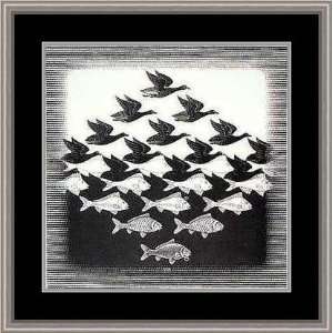 Sky and Water by M.C. (Maurits Cornelius) Escher   Framed Artwork 