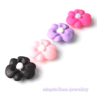   Mixed Colors Flowers Stick on Resin Flatback Cabochons 18mm 250180