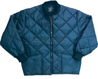 Mens Military Navy Blue Quilted Thermal Bomber Flight Jacket  