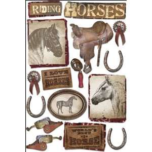  Cowboy Cardstock Stickers 5.5X9 Horses   621916 Patio 