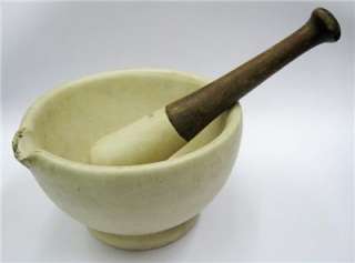 ANTIQUE MORTAR AND PESTLE , EXTRA LARGE . LONDON SIGNED  