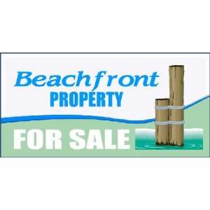  3x6 Vinyl Banner   Beachfront Property For Sale 