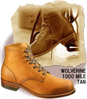 Wolverine 1000 Mile Classic W05848 Tan Boots Free Shipping  