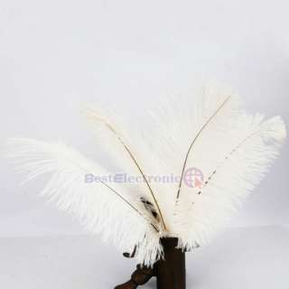 10pcs 10 11 inch White Ostrich Feathers decorations wedding optional 