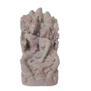 : Blessing Shiva Parvati Stone Statue Religious Hand Carved Sculpture 