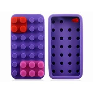  Purple Funny Building Block Silicone Case Cover Skin for 