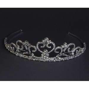   Scroll Heart & Leaves Sparkly Crystal Pageant Bridal Hair Accessories