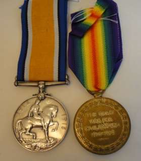 WWI Pair War Medals   Pte J Clapperton Camerons   Ref 24  