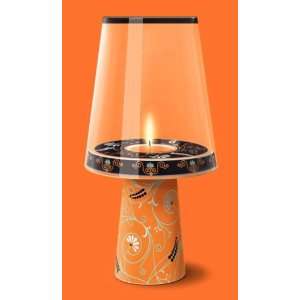 Candle Lantern, Light My Fire, Orange Vines, Designer Porcelain Candle 