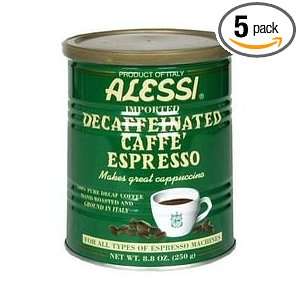 Alessi Decaffeinated Caffe Espresso   5 cans  Grocery 