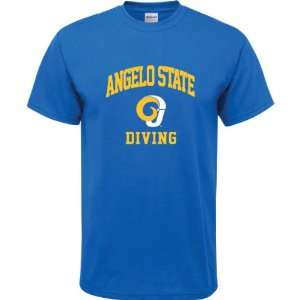  Angelo State Rams Royal Blue Youth Diving Arch T Shirt 