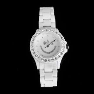 Plastic Belt Crystal Lady Bling Love Luxury Watch  