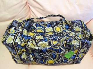 Vera Bradley Large Duffel Ellie Blue handbag Travel Bag NWT 