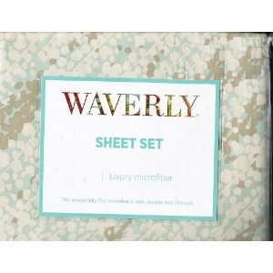  Waverly Luxury Microfiber Queen Sheet Set Rain, Color Spa 