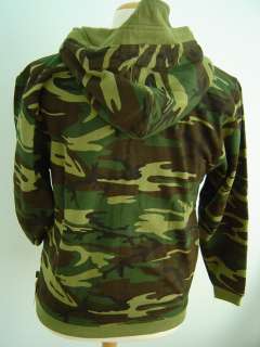 adult camouflage zip hoody green code a003