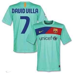  10/11 Youth Barcelona David Villa #7 Away Soccer Jersey 