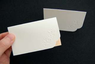   Embossed Romantic Rose Wedding Table Name Place Cards Blank Tent Cards