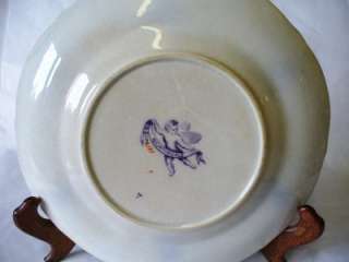 Beautiful 19th c Flow Blue & Lilac Plate  