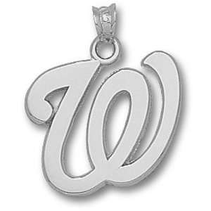 Washington Nationals MLB W 3/4 Pendant (Silver): Sports 